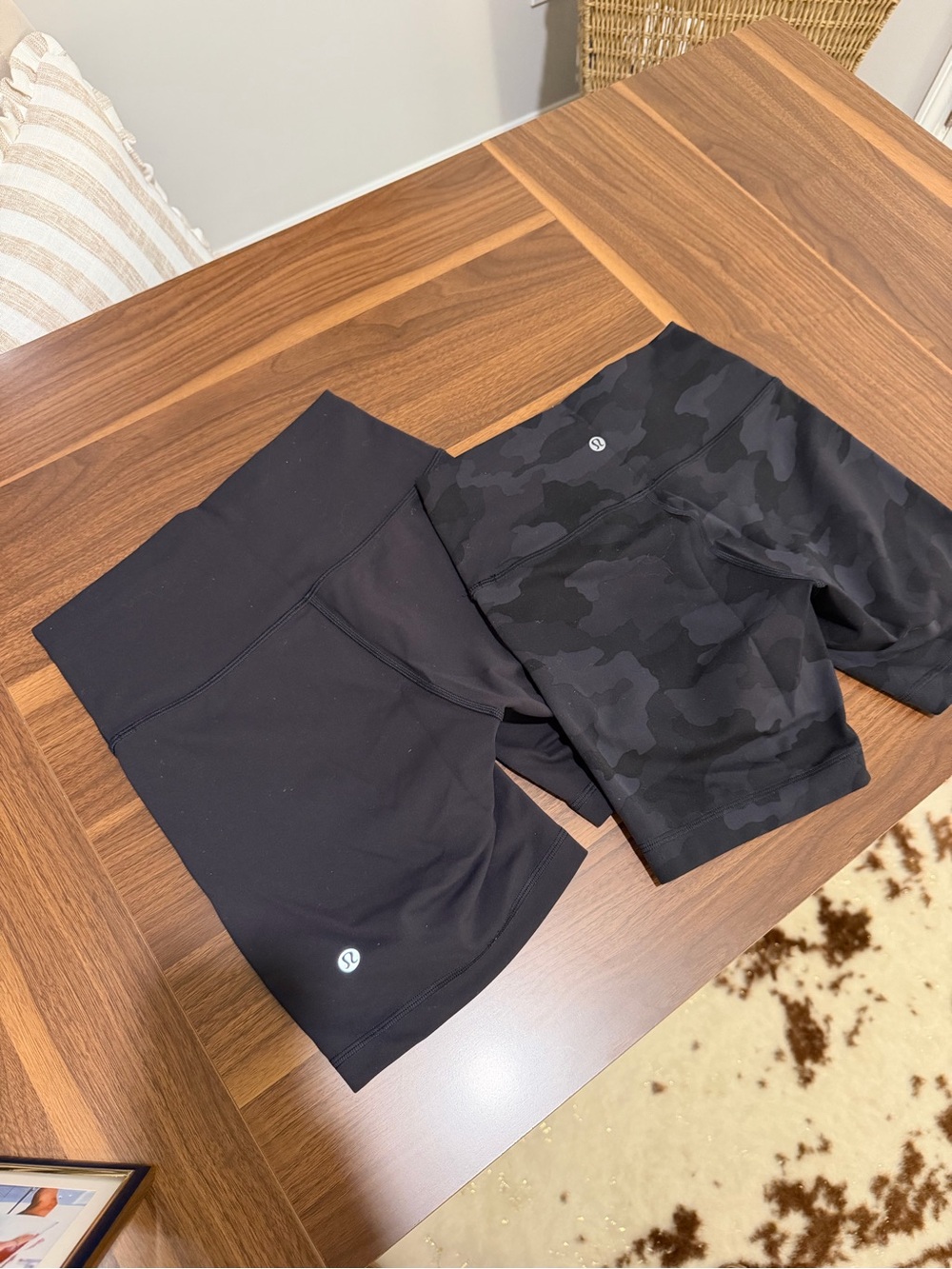 lululemon athletica Black & Black Camo High-Rise Bike Shorts